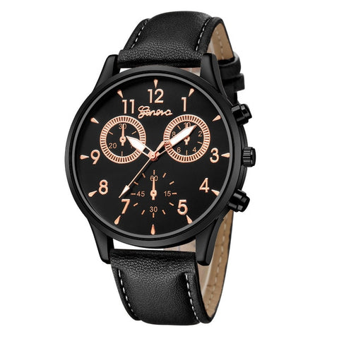 Fashion Men's Leather Military Casual Analog Quartz Wrist Watch Business Watches  Men's watch Wrist Party decoration Business Wa