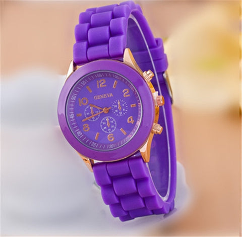 High Quality Geneva Silicone Women's watches Ladies Dress Quartz Wristwatches Relogio Feminino free shipping allowed mix color