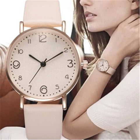 Top Style Fashion Women's Luxury Leather Band Analog Quartz WristWatch Golden Ladies Watch Women Dress Reloj Mujer Black Clock