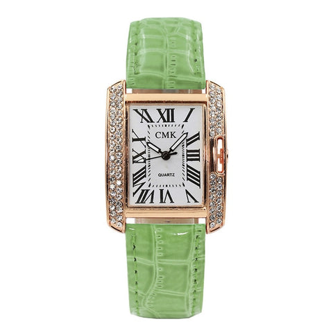 Women's Watch Casual Fashion Simple Luxury Fashion Unique Design Simulation Quartz Square Korean Rhinestone Watch Female Montre