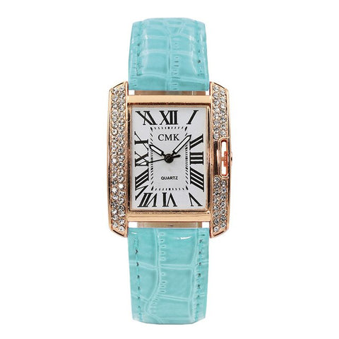 Women's Watch Casual Fashion Simple Luxury Fashion Unique Design Simulation Quartz Square Korean Rhinestone Watch Female Montre