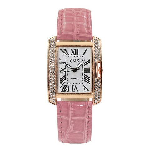 Women's Watch Casual Fashion Simple Luxury Fashion Unique Design Simulation Quartz Square Korean Rhinestone Watch Female Montre