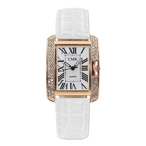 Women's Watch Casual Fashion Simple Luxury Fashion Unique Design Simulation Quartz Square Korean Rhinestone Watch Female Montre