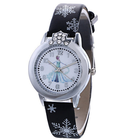 New Style Princess Elsa Child Watches Cartoon Anna Crystal Princess Kids Watch For Girls Student Children Clock Wrist Watches