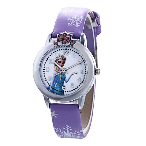 New Style Princess Elsa Child Watches Cartoon Anna Crystal Princess Kids Watch For Girls Student Children Clock Wrist Watches