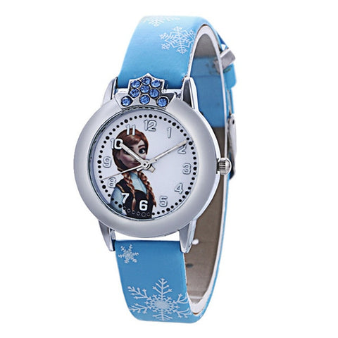 New Style Princess Elsa Child Watches Cartoon Anna Crystal Princess Kids Watch For Girls Student Children Clock Wrist Watches