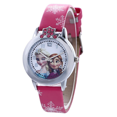 New Style Princess Elsa Child Watches Cartoon Anna Crystal Princess Kids Watch For Girls Student Children Clock Wrist Watches