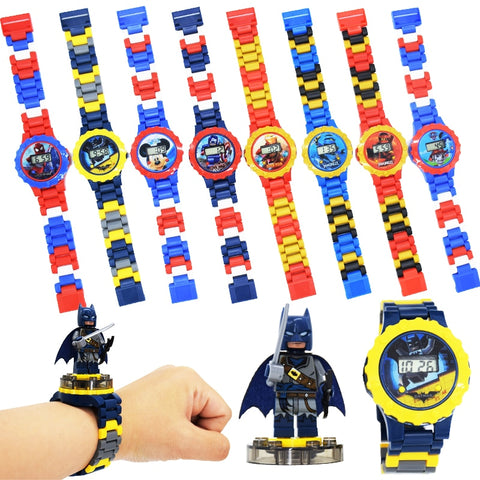 Super Hero Children Watch Building block Watch Ninjagoed Marvel Avengers Compatible with Legoed Figures Bricks Toys Minecrafted