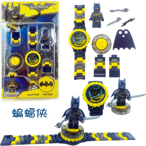 Super Hero Children Watch Building block Watch Ninjagoed Marvel Avengers Compatible with Legoed Figures Bricks Toys Minecrafted