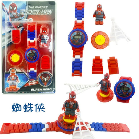 Super Hero Children Watch Building block Watch Ninjagoed Marvel Avengers Compatible with Legoed Figures Bricks Toys Minecrafted