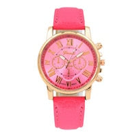 Women watches women's  watch Geneva Roman Numerals Faux Leather Analog ladies  Quartz Watch Gift