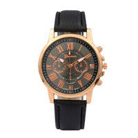 Women watches women's  watch Geneva Roman Numerals Faux Leather Analog ladies  Quartz Watch Gift