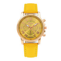 Women watches women's  watch Geneva Roman Numerals Faux Leather Analog ladies  Quartz Watch Gift