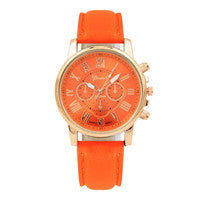 Women watches women's  watch Geneva Roman Numerals Faux Leather Analog ladies  Quartz Watch Gift