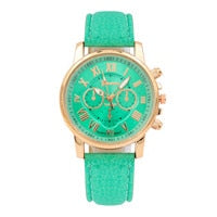 Women watches women's  watch Geneva Roman Numerals Faux Leather Analog ladies  Quartz Watch Gift