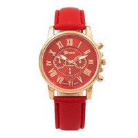 Women watches women's  watch Geneva Roman Numerals Faux Leather Analog ladies  Quartz Watch Gift