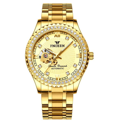 Fngeen Men Watch Automatic Mechanical Watches Waterproof Self Winding Top Brand Luxury Gold Male Wristwatches Relogio Masculino