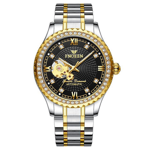 Fngeen Men Watch Automatic Mechanical Watches Waterproof Self Winding Top Brand Luxury Gold Male Wristwatches Relogio Masculino