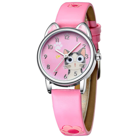 KDM Fashion Watch Girls Boys Cute Cats Pattern Watch Waterproof Kids Watch Casual Quartz Clock Best Gift With Birthday Christmas