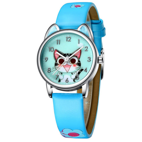 KDM Fashion Watch Girls Boys Cute Cats Pattern Watch Waterproof Kids Watch Casual Quartz Clock Best Gift With Birthday Christmas