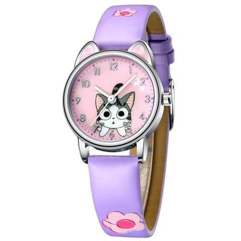 KDM Fashion Watch Girls Boys Cute Cats Pattern Watch Waterproof Kids Watch Casual Quartz Clock Best Gift With Birthday Christmas