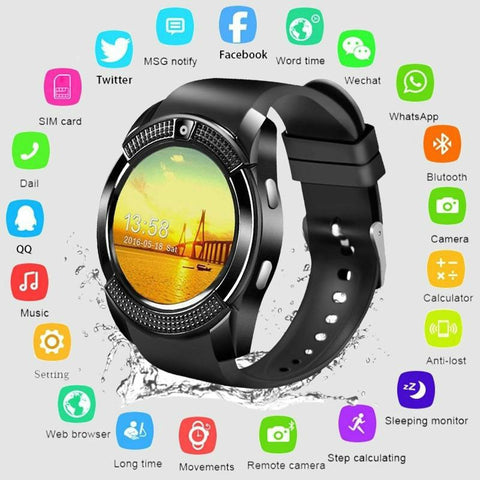 Hot Smartwatch Touch Screen Wrist Watch with Camera/SIM Card Slot Waterproof Smart Watch Bluetooth movement SmartWatch Bluetooth