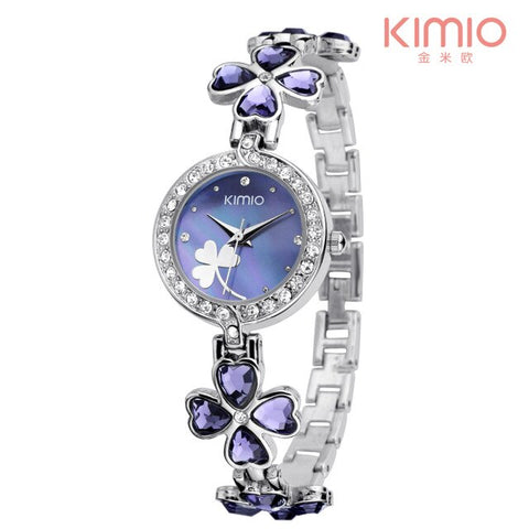 KIMIO Thin Clock Women Fashion Simple Watches Rhinestones Dress Woman Clock Quartz Ladies Women's Watch Wristwatch 6 Color Reloj