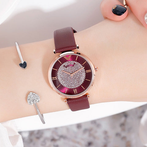 Fashion Women Watch 2019 Female Magnetic Quartz Wristwatches Brand Luxury Women's Crystal Rose Gold Watch Ladies Bracelet Clock