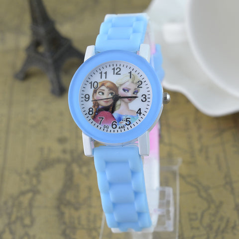 Princess Elsa kids watches Cute Frozen Cartoon Children Watch Fashion quartz Watch Girl Party Kids Gift Girl's Student Clock