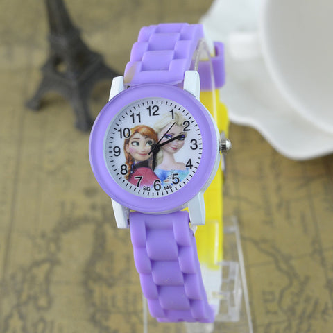 Princess Elsa kids watches Cute Frozen Cartoon Children Watch Fashion quartz Watch Girl Party Kids Gift Girl's Student Clock