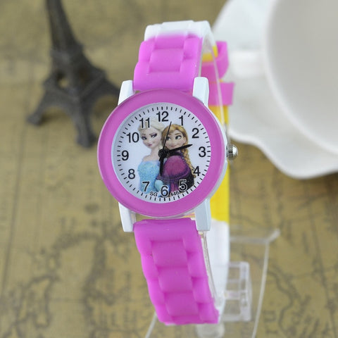 Princess Elsa kids watches Cute Frozen Cartoon Children Watch Fashion quartz Watch Girl Party Kids Gift Girl's Student Clock