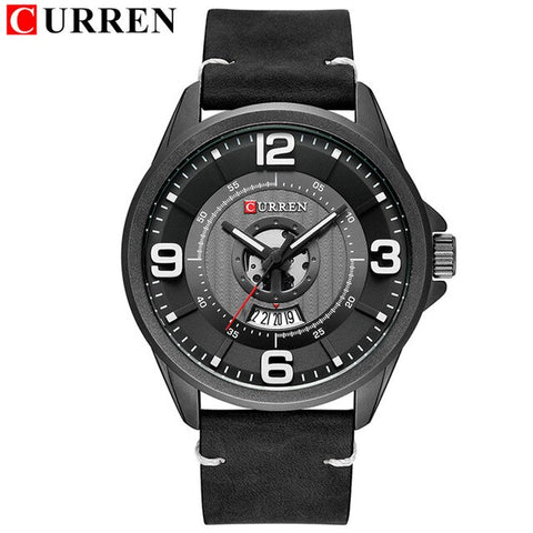 CURREN Men watch Luxury Business Wristwatch Red military Leather Quartz Mens Watches Display Date Clock Relogio Masculino 8305