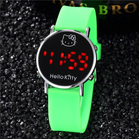 2019 New Red Hello Kitty Watch for Kids Cartoon Children Ladies Wrist Watches Sports Clock Casual LED Digital Watches