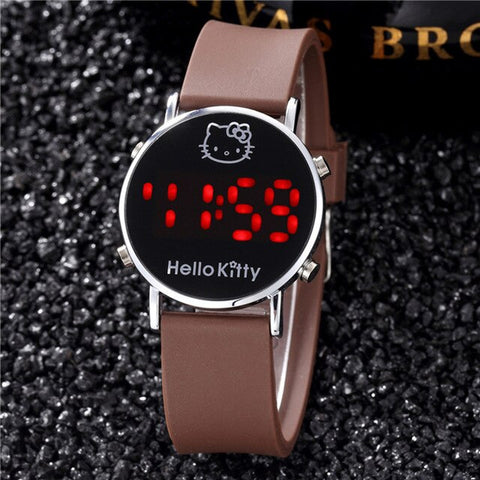 2019 New Red Hello Kitty Watch for Kids Cartoon Children Ladies Wrist Watches Sports Clock Casual LED Digital Watches