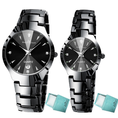 Luxury Couple Watches Pair Men And Women Waterproof Calendar Stainless Steel Lovers Watch Couples Gift Dropshipping Couple Watch