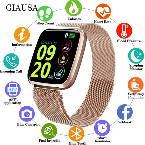 Newest 1.3 Inch TFT Square Screen Smart Watch Men Relogio Digital Rose Gold Smartwatch Woman Sports Watch Bluetooth iOS ANDROID