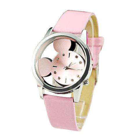 New Cartoon Watches Mickey Mouse Luxury Fashion Women's Watches Leather Ladies Watch Clock reloj mujer bayan kol saati relogio