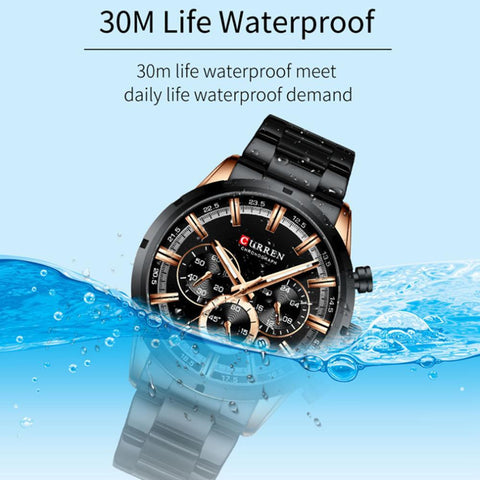 2019 CURREN Waterproof Quartz Six-needle Calendar Men's Watch Steel Belt Business Men Automatic Digital Watches Top Brand Luxury