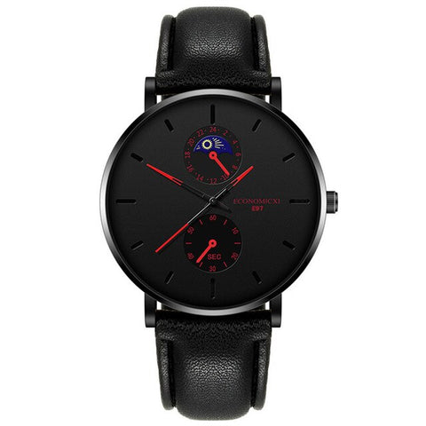 New Men's Watch Luxury Quartz Alloy Mesh  Multicolor Pointer Mysterious Black Male Business Simple Clock relogio masculino