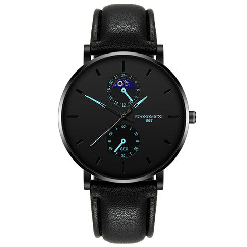 New Men's Watch Luxury Quartz Alloy Mesh  Multicolor Pointer Mysterious Black Male Business Simple Clock relogio masculino