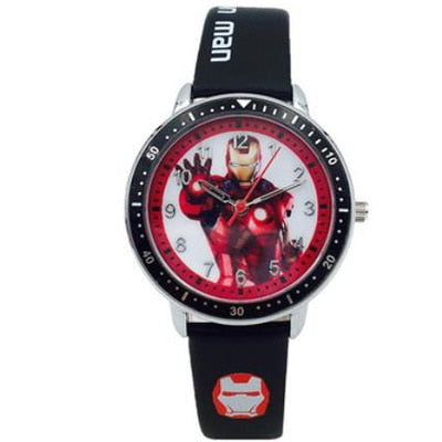 Marvel Hero Cartoon Watch Spiderman Students kids watches Leather Quartz Captain America Watch Boys Birthday Gift Children Watch