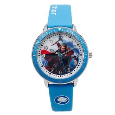 Marvel Hero Cartoon Watch Spiderman Students kids watches Leather Quartz Captain America Watch Boys Birthday Gift Children Watch