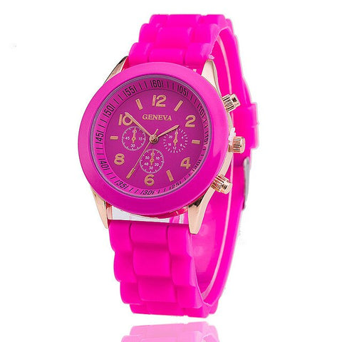 Fashion Geneva Watches Woman Top Brand Luxury silicone wristwatch women's quartz watch casual montre hours clock reloj mujer