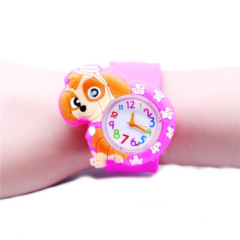 Hot Cartoon Movie Watch Dog Animal Watches Colorful Frozen Rubber Slap Belt Kids Watches Gift