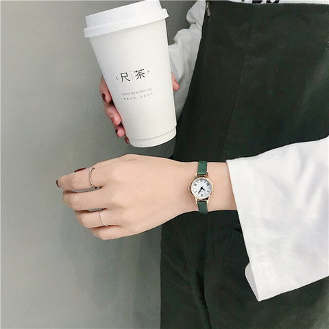 Women's Fashion Roma Retro Clock Elegant Ladies Design Small Bracelet Vintage Leather Female Dress Watches