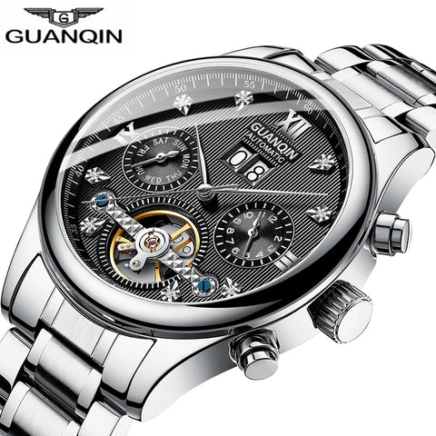 GUANQIN Men's watches Automatic mechanical Men Watches Business Watch men top brand luxury Military Waterproof Tourbillon Clock