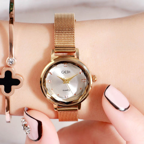 GEDI Brand Fashion Women Watches Clock Woman Alloy Strap Women Watches Dress Women's Watch Wristwatch Relogio Feminino