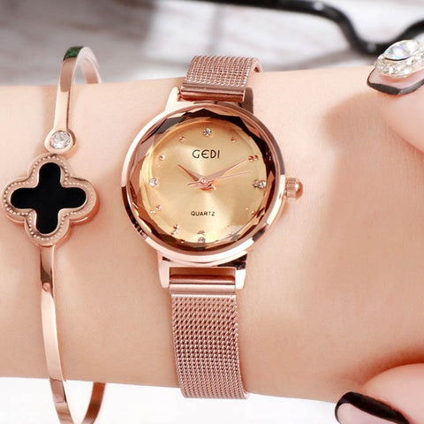 GEDI Brand Fashion Women Watches Clock Woman Alloy Strap Women Watches Dress Women's Watch Wristwatch Relogio Feminino