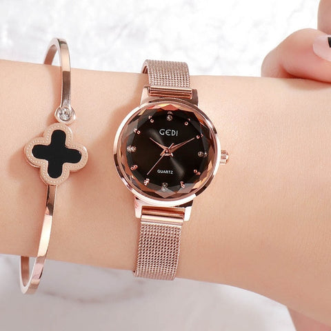 GEDI Brand Fashion Women Watches Clock Woman Alloy Strap Women Watches Dress Women's Watch Wristwatch Relogio Feminino