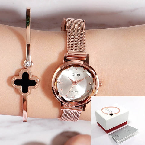 GEDI Brand Fashion Women Watches Clock Woman Alloy Strap Women Watches Dress Women's Watch Wristwatch Relogio Feminino